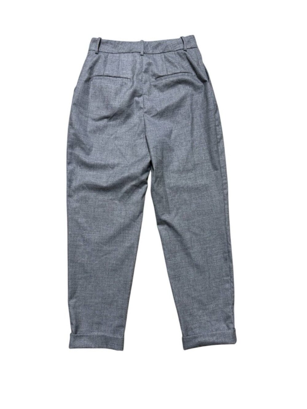 Zara High Waisted Dress Pants Gray Cropped Trouser Womens Small - Picture 2 of 4